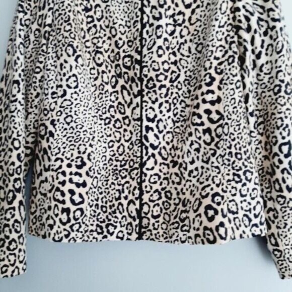 LOUBEN Leopard Print Full-zip Blazer Jacket Animal Pattern Sz 6 - Picture 4 of 11